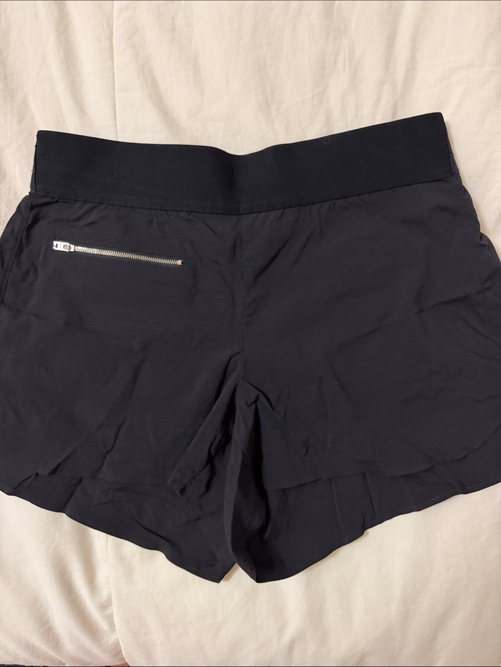 Athleta Black Women's Athletic Shorts with Zip Pocket